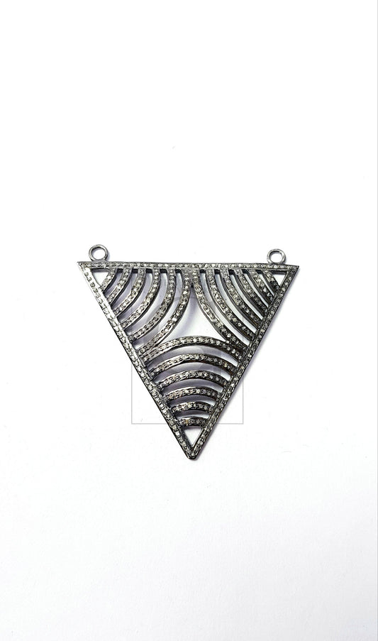 Fashionable antique look designer Rosecut pave diamond pendant 925 sterling silver handmade finish diamond jewelry pendant