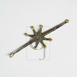 Pave Diamond Rosecut Pendant 925 Sterling Silver Pendant Handmade Diamond Pendant Pave Diamond Pendant Long Star