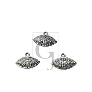 Beautiful Designer Rosecut Pave Diamond Pendant 925 Sterling Silver Handmade Finish Diamond Pendant Jewelry
