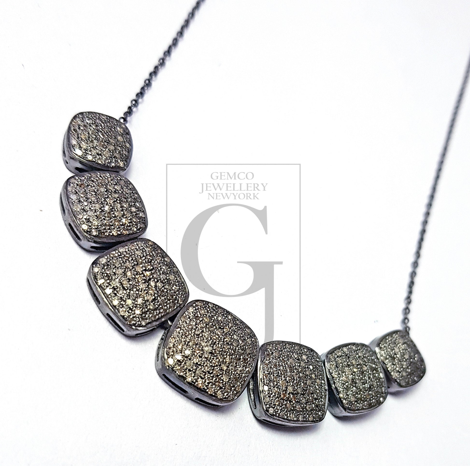 Pave rosecut diamond 925 sterling silver handmade very beautiful pave diamond necklaces