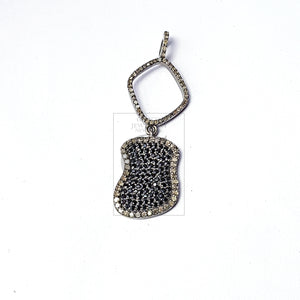 Very beautiful designed diamond Rocecut pave diamond pendant 925 sterling silver handmade finish diamond jewelry