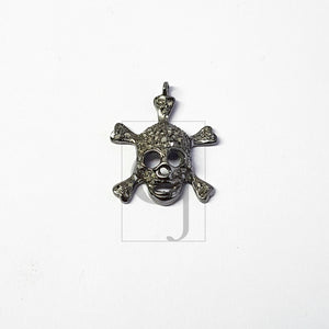 Pave diamond rosecut pendant 925 sterling silver pendant handmade diamond pendant  skull design diamond pendant charm