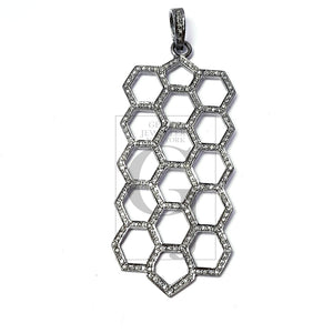 Latest designer Rosecut pave diamond pendant 925 sterling silver handmade finish unique design diamond pendant jewelry