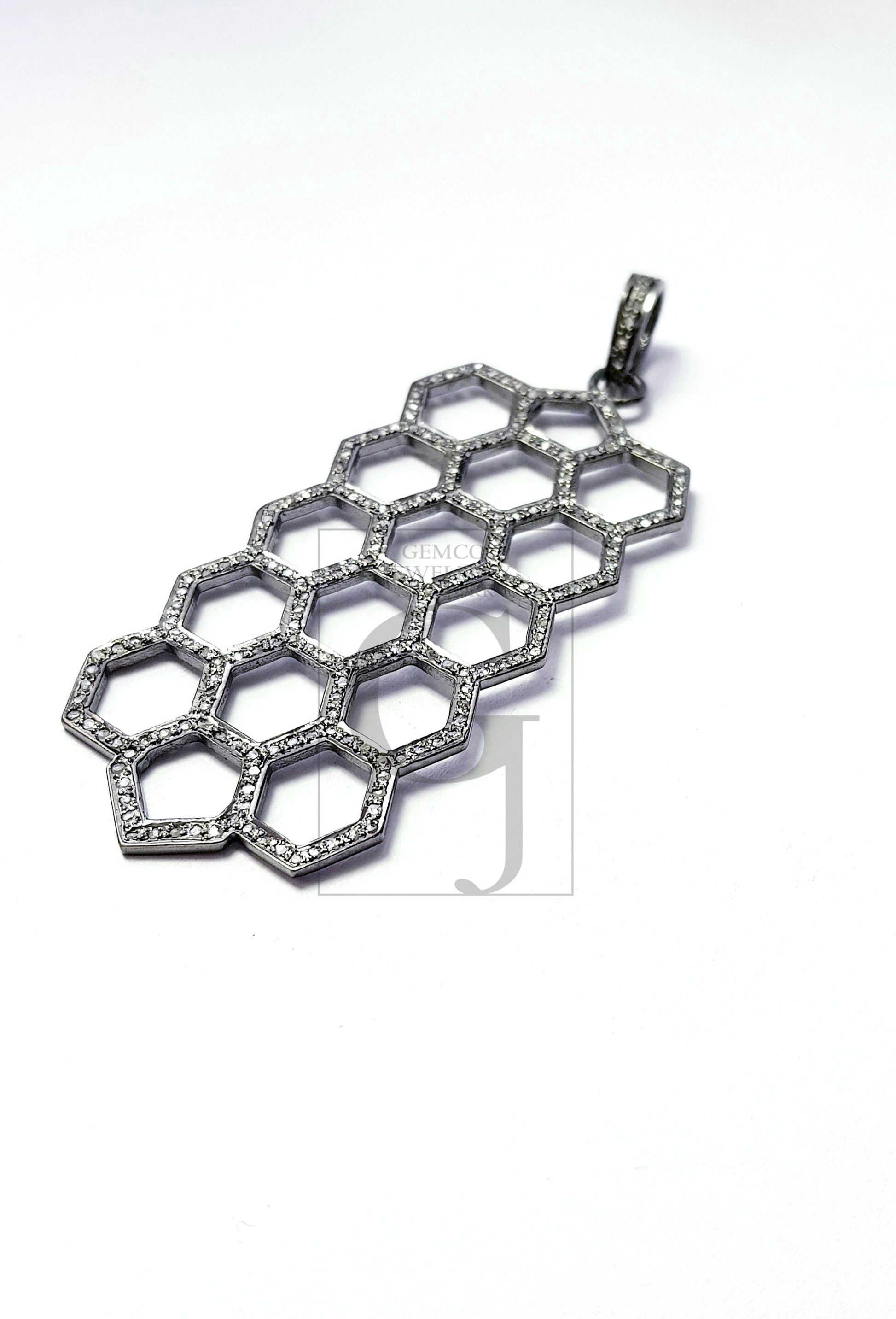 Latest designer Rosecut pave diamond pendant 925 sterling silver handmade finish unique design diamond pendant jewelry