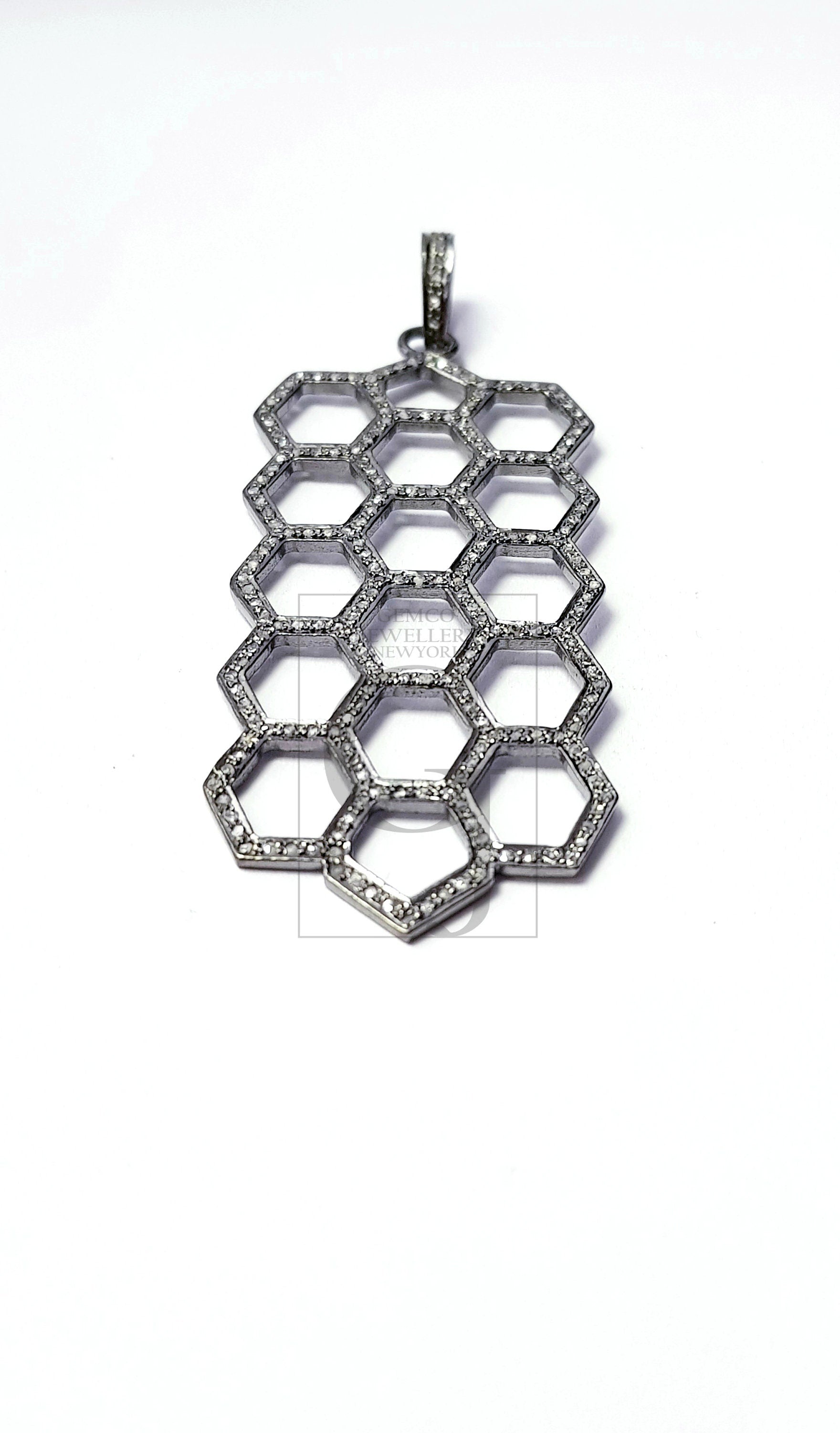 Latest designer Rosecut pave diamond pendant 925 sterling silver handmade finish unique design diamond pendant jewelry
