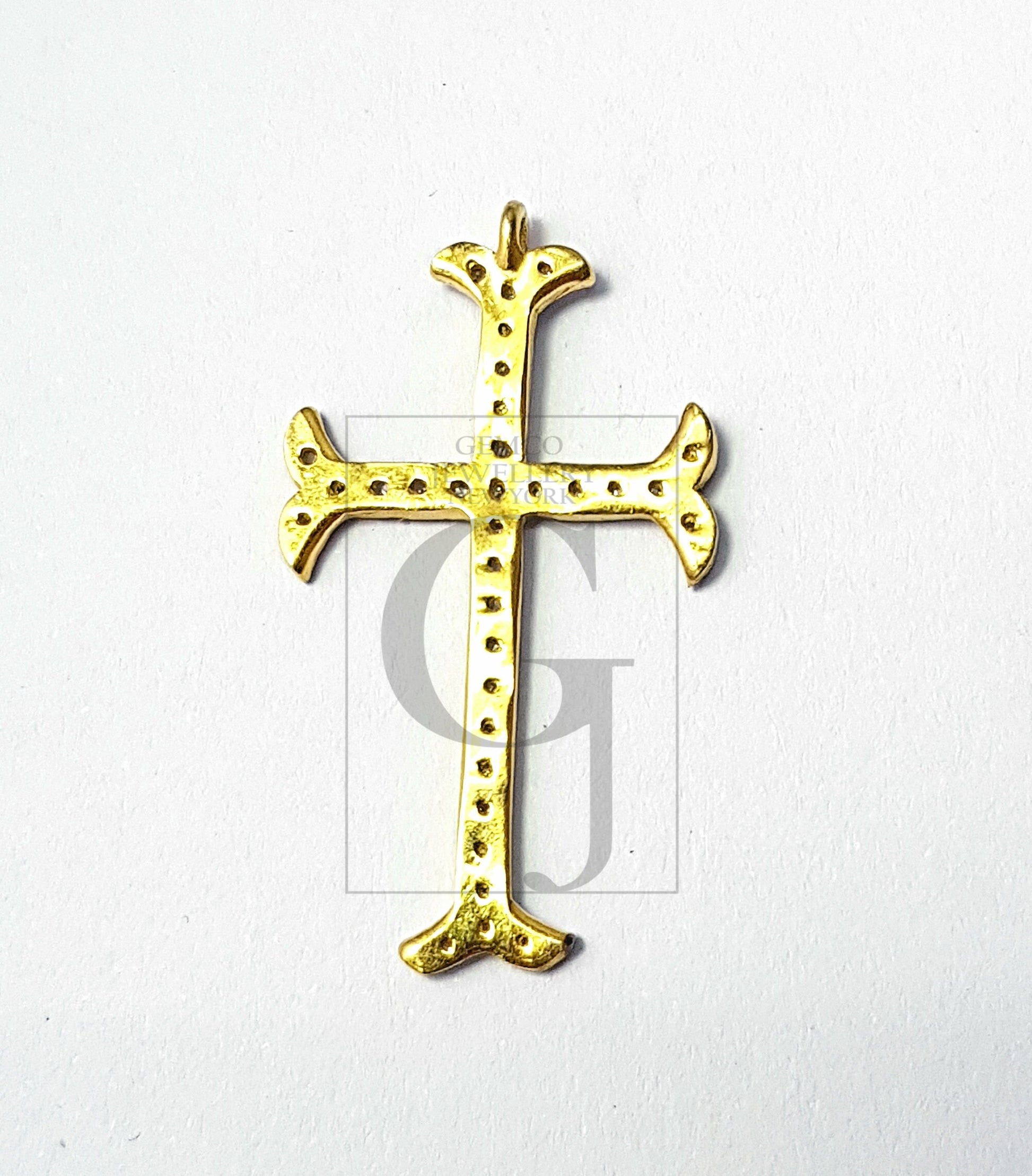 Pave diamond rosecut pendant 925 sterling silver pendant handmade diamond pendant pave diamond setting beautiful cross diamond pendant