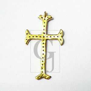 Pave diamond rosecut pendant 925 sterling silver pendant handmade diamond pendant pave diamond setting beautiful cross diamond pendant
