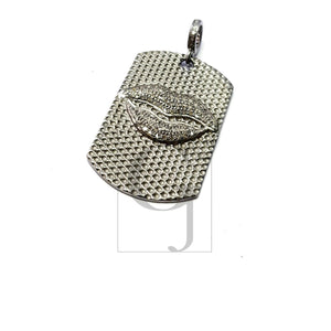 Latest design lips style Rosecut pave diamond pendant 925 sterling silver handmade finish beautiful diamond jewelry