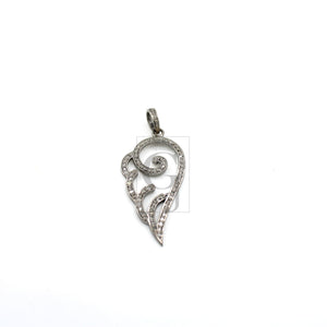Very beautiful angle wings designer pendant Rosecut pave diamond pendant 925 sterling silver handmade finish diamond charms necklace pendant