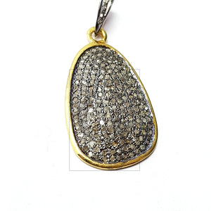 Antique Look Designer Rosecut Pave Diamond Pendant 925 Sterling Silver Handmade Finish Beautiful Diamond Pendant Jewelry