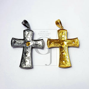 Rosecut pave diamond beautiful pendant 925 sterling silver handmade finish cross design flat diamond designer jewelry