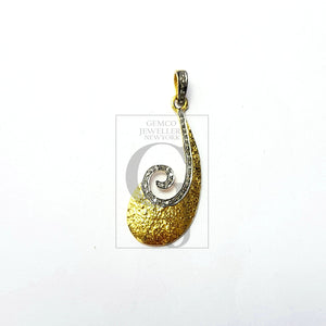 Very unique designer Rosecut pave diamond pendant 925 sterling silver handmade beautiful finish diamond jewelry pendant