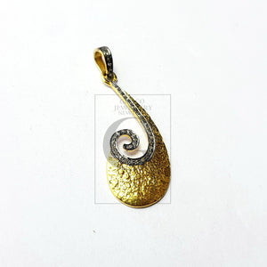 Very unique designer Rosecut pave diamond pendant 925 sterling silver handmade beautiful finish diamond jewelry pendant