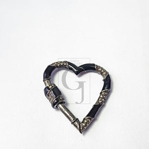 Pave diamond 925 sterling silver handmade heart shape design rose cut  pave diamond latest enameling color screw design clasp diamond locks