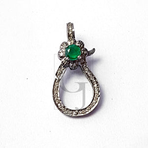 Pave Diamond Lobster Clasp, Pave Rosecut Diamond Clasp,925 Sterling Silver Handmade Pave Diamond Lock Clasp,Pave Diamond Stone Clasp