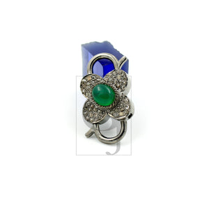 1pc Rosecut pave diamond lobster clasp, sterling silver diamond handmade clasp, color stone diamond  clasp,pave diamond clasp,diamond clasp
