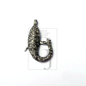 Beautiful Fish Shaped Designer Rosecut Pave Diamond Lobster Design Clasps 925 Sterling Silver Handmade Finish One Of A Kind Design Clasps
