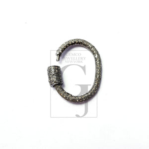 Beautiful Designer Rosecut Pave Diamond Screw Design Clasp 925 Sterling Silver Handmade Finish Round Shaped Clasp