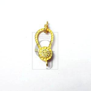 Beautiful Golden Plated Rosecut Pave Diamond Lobster Design Clasp 925 Sterling Silver Handmade Finish Diamond Clasp With Matching Jumpring