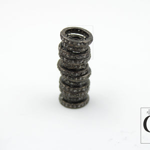 Rondelles Pave Diamond  Bead / Spacers Design Pave Diamond 925 Sterling Silver Handmade Jewelry Diamond Fine Jewelry