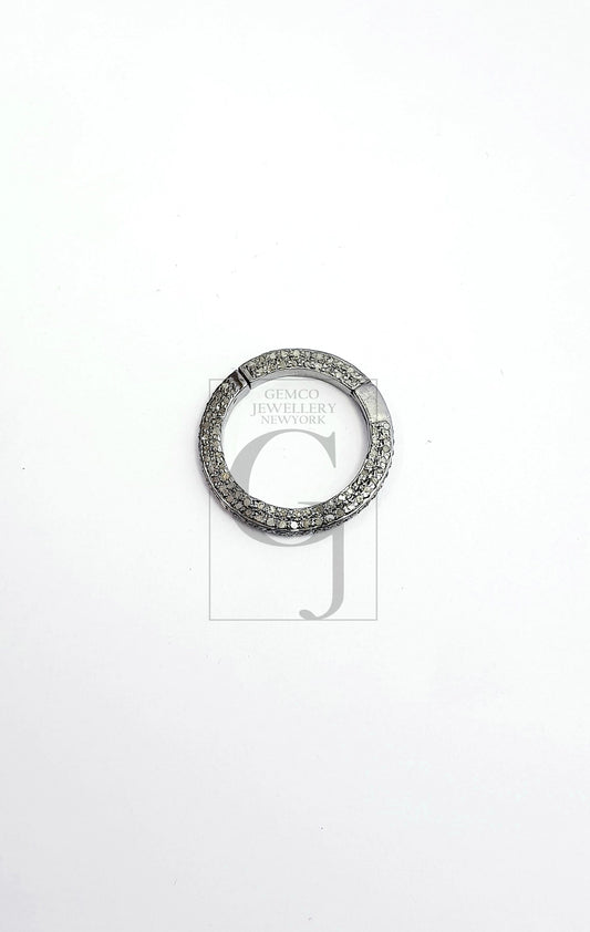 Latest Design Clasp, Rosecut Pave Diamond Clasp, 925 Sterling Silver Handmade Diamond Clasp, Pave Diamond Clasp, Diamond Clasp ,Round Lock