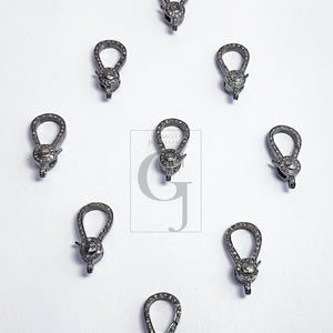 Pave rosecut diamond 925 sterling silver handmade pave diamond lobster clasp