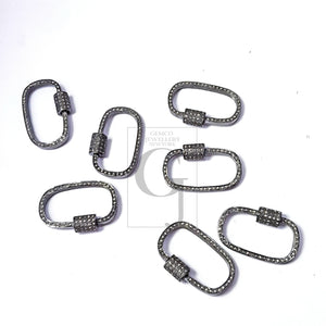 Pave rosecut diamond 925 sterling silver handmade pave diamond clasp screw design