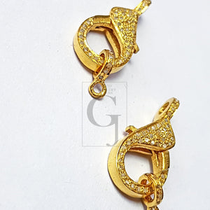 Pave diamond 925 sterling silver handmade beautiful designed clasp, pave diamond clasp,rose cut diamond clasp,diamond clasp