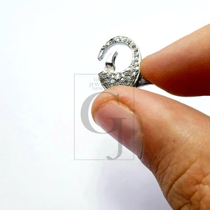 Rosecut Pave Diamond Clasp Lock Designer Lobster Clasp 925 Sterling Silver Handmade Finish Clasp With Matching Jump Ring