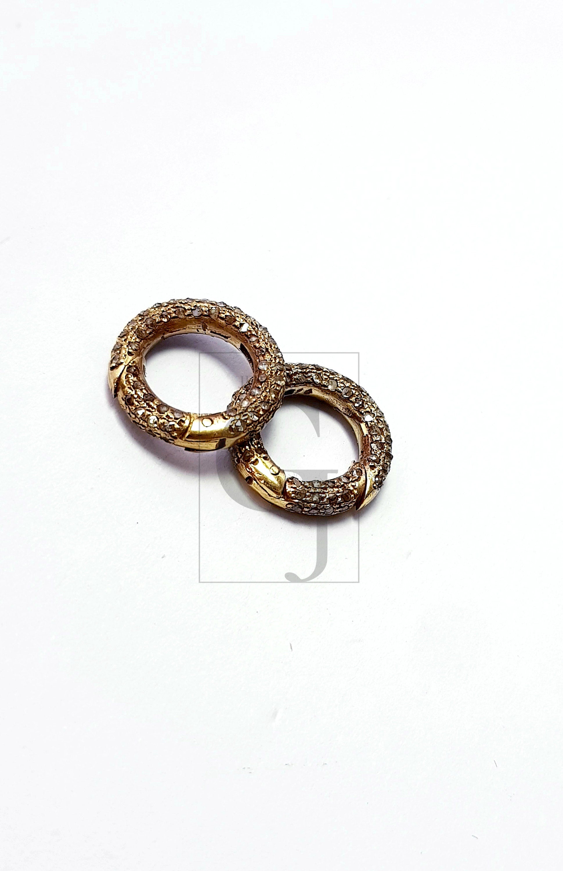 Latest brass spring clasp Rosecut pave diamond lobster design clasp brass handmade finish diamond clasp