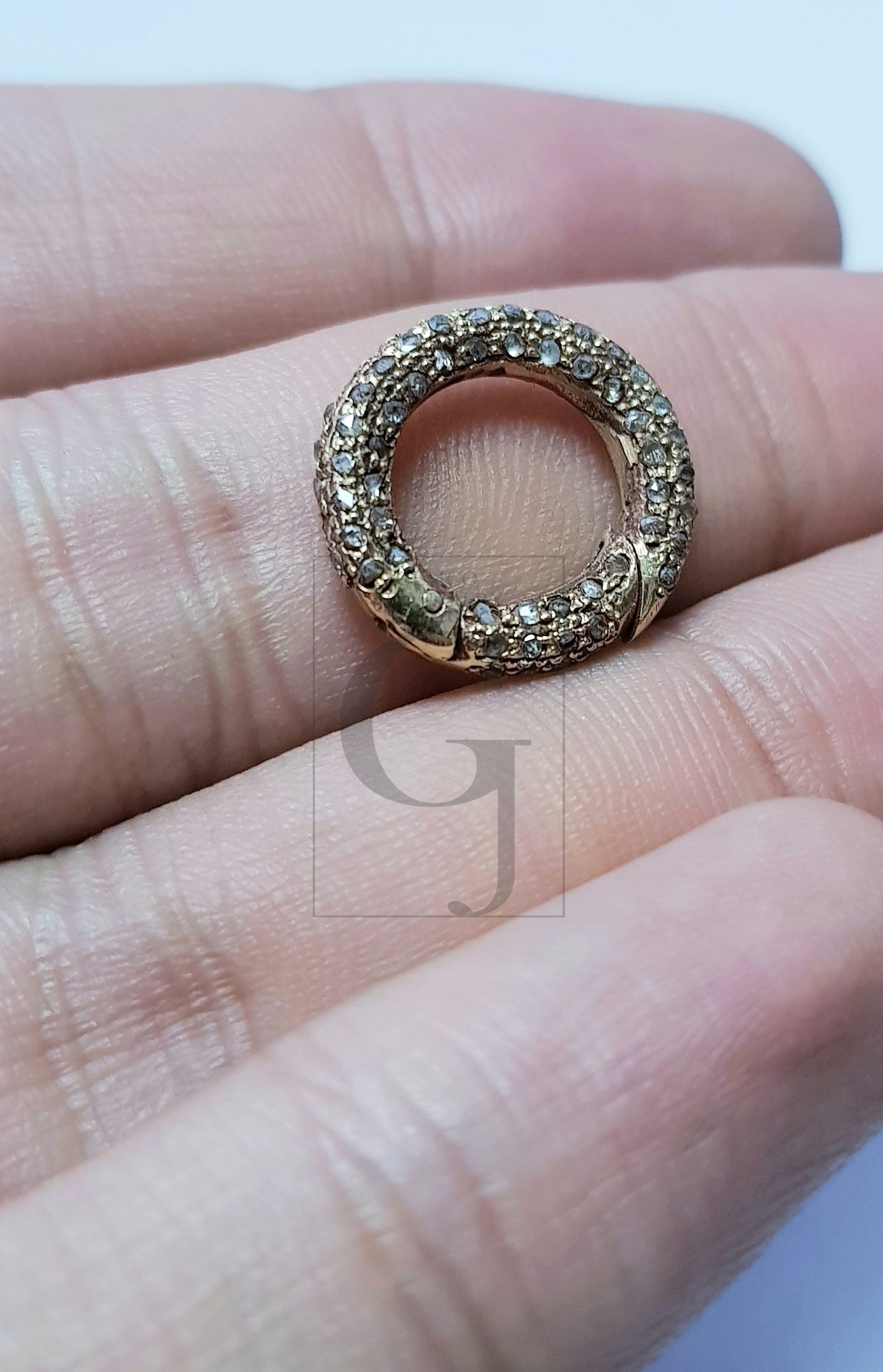 Latest brass spring clasp Rosecut pave diamond lobster design clasp brass handmade finish diamond clasp
