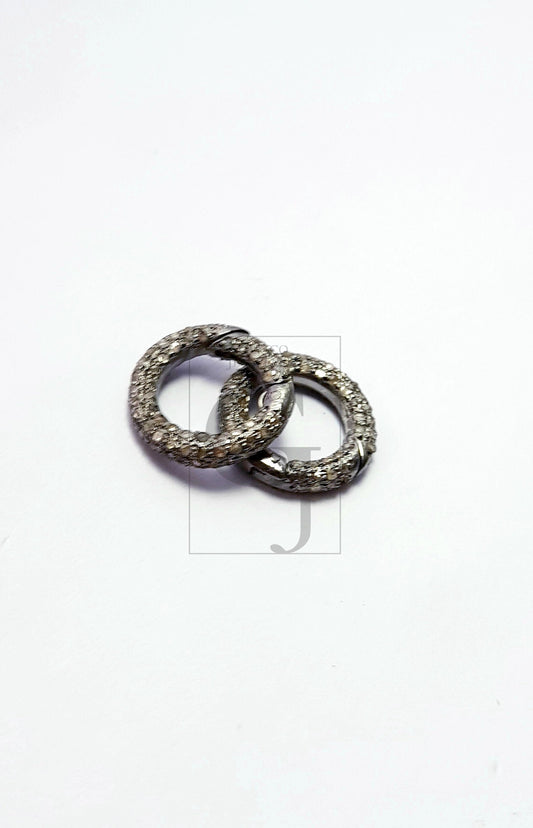 Latest Spring Design Rosecut Pave Diamond Lobster Design Clasp 925 Sterling Silver Handmade Finish Diamond Clasp