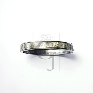 Beautiful Rosecut Pave Diamond Bangle 925 Sterling Silver Handmade Finish Diamond Bangle Bracelet