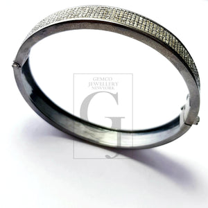 Beautiful Rosecut Pave Diamond Bangle 925 Sterling Silver Handmade Finish Diamond Bangle Bracelet