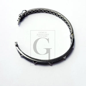 Beautiful Pyramid Bangle Rosecut pave Sapphire bangle 925 sterling silver handmade finish Sapphire bangle bracelet