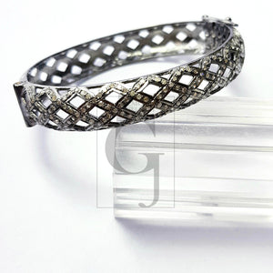 Very beautiful designer Rosecut pave diamond bangle 925 sterling silver handmade finish fashionable diamond bangle bracelet