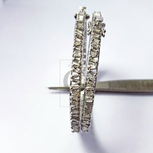 Pave diamond bangle sterling silver natural diamond baguettes bangle pave diamond silver bangle conflict free diamond bangle
