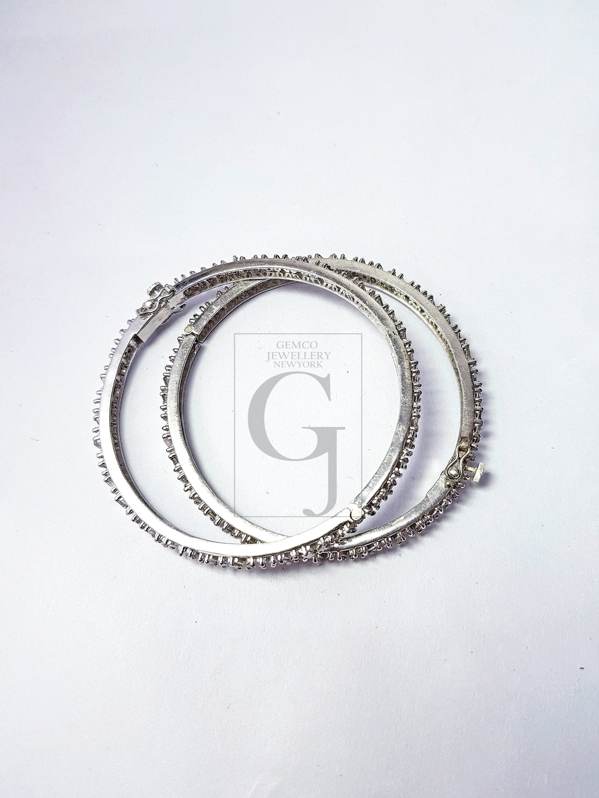 Pave diamond bangle sterling silver natural diamond baguettes bangle pave diamond silver bangle conflict free diamond bangle