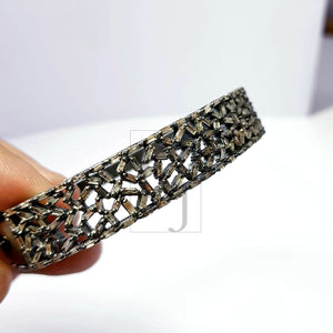1pc Rocecut pave diamond baguettes bangle 925 sterling silver handmade finish very beautiful diamond baguettes bangle jewelry