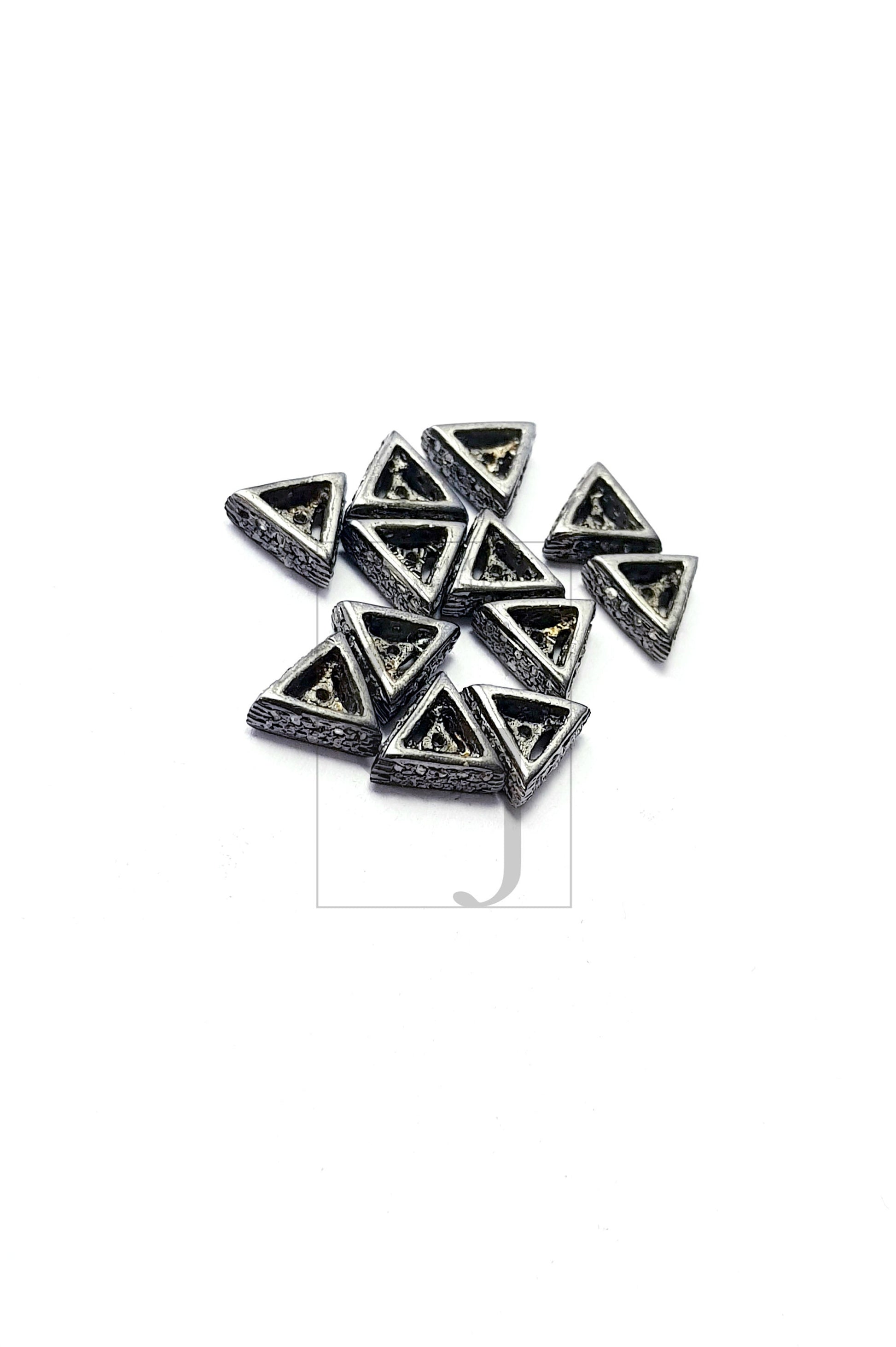 Triangle Beads Designer Rosecut Pave Diamond Beads Roundels 925 Sterling Silver Handmade Silver Finish Diamond Beads Roundels 8mm Size Bead