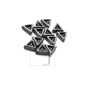 Triangle Beads Designer Rosecut Pave Diamond Beads Roundels 925 Sterling Silver Handmade Silver Finish Diamond Beads Roundels 8mm Size Bead