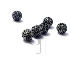 Beautiful Ball Designer Rosecut Pave Diamond Bead 925 Sterling Silver Handmade Silver Finish Diamond Bead