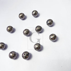 Pave Rosecut Diamond 925 Sterling Silver Handmade Pave Diamond Bead / Spacers Ball Design 6mm