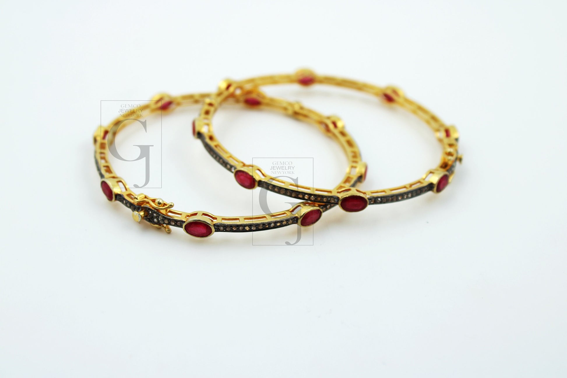Very beautiful 14k gold ruby bangles Rosecut pave diamond bangle bracelet 925 sterling silver handmade finish diamond bangle bracelet