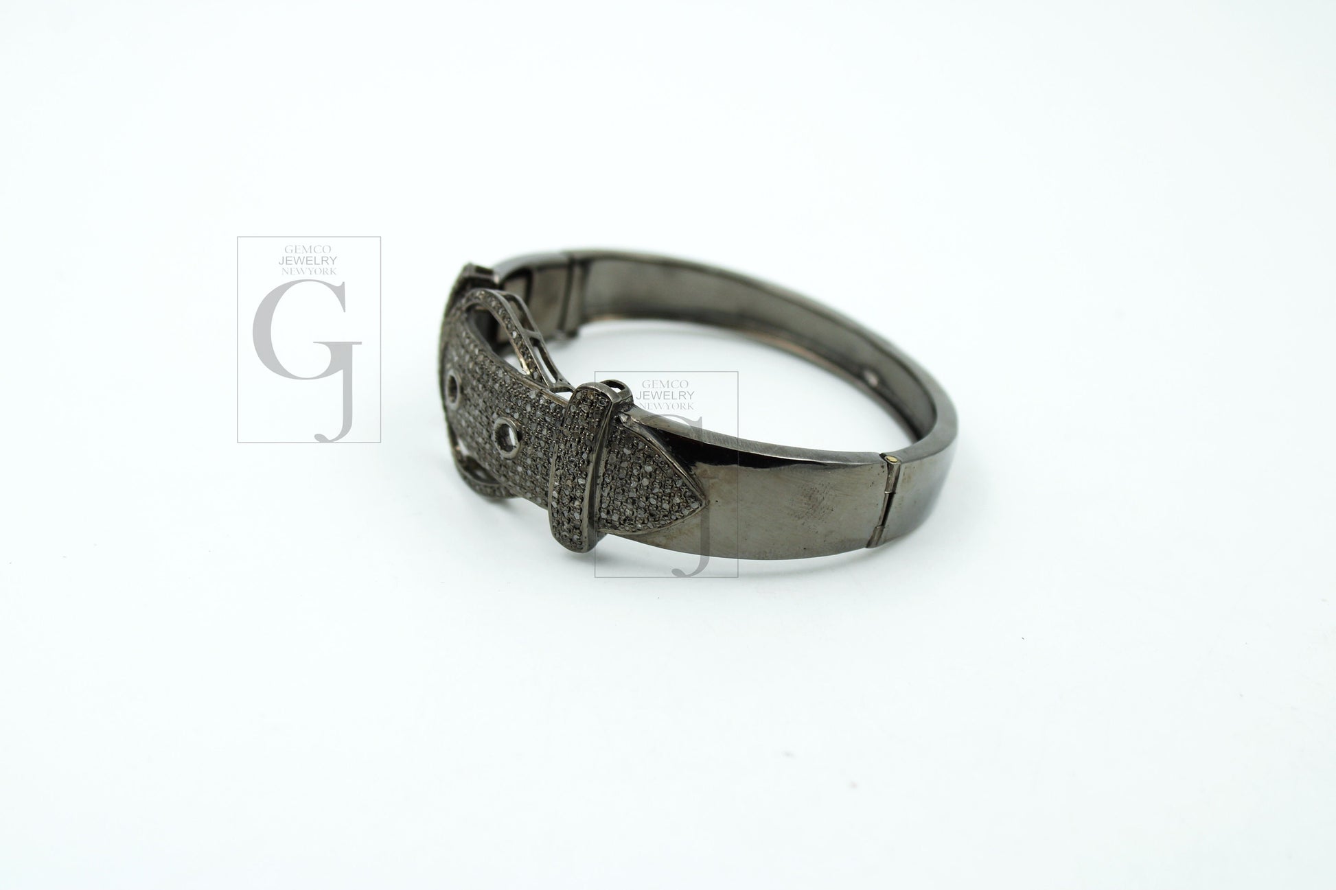 Fashionable designer Oxidized bangle Rosecut pave diamond bangle bracelet 925 sterling silver handmade finish diamond bangle bracelet