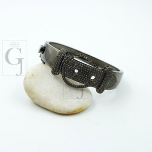 Fashionable designer Oxidized bangle Rosecut pave diamond bangle bracelet 925 sterling silver handmade finish diamond bangle bracelet