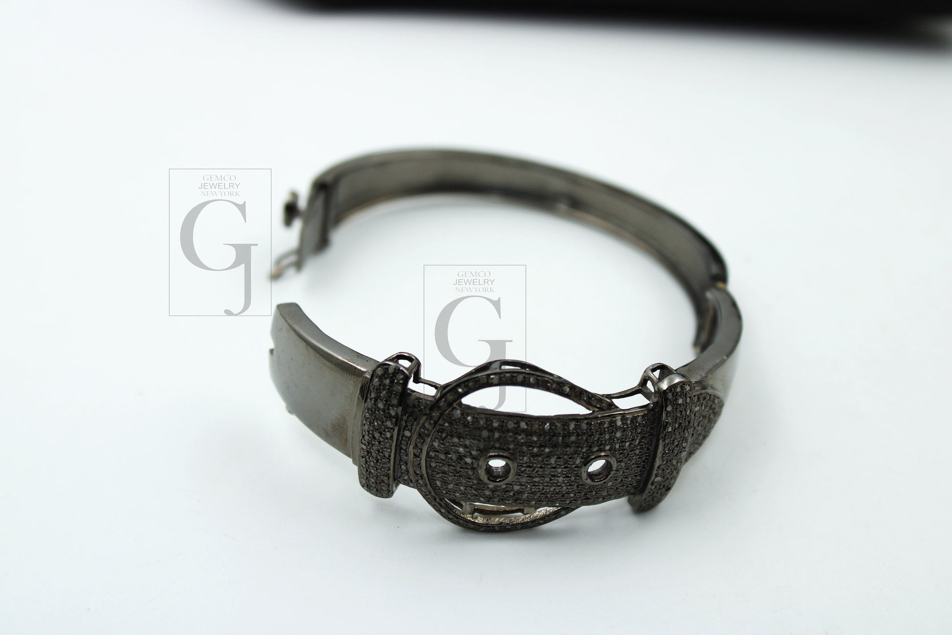 Fashionable designer Oxidized bangle Rosecut pave diamond bangle bracelet 925 sterling silver handmade finish diamond bangle bracelet