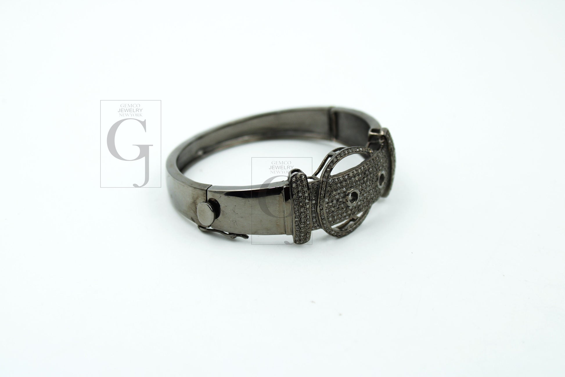 Fashionable designer Oxidized bangle Rosecut pave diamond bangle bracelet 925 sterling silver handmade finish diamond bangle bracelet