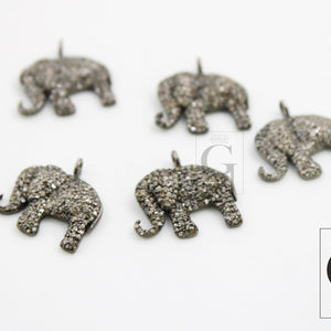 Unique Elephant pendant charm Rose cut pave quality diamond pendant 925 sterling silver handmade diamond necklace pendant animal jewelry