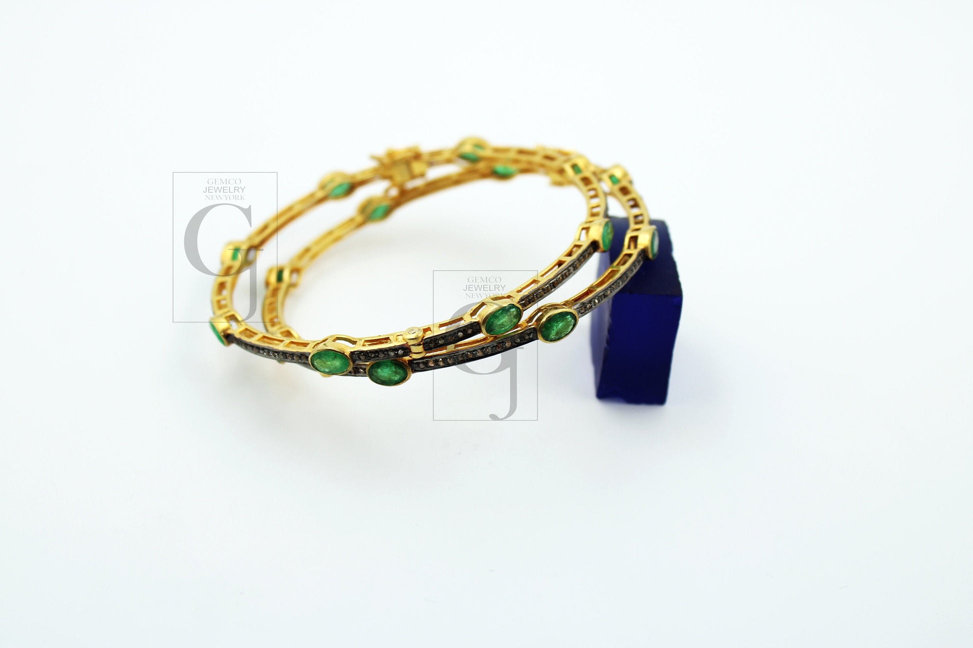 Very Beautiful 14k Gold Emerald Bangle Rosecut Pave Diamond Bangle Bracelet 925 Sterling Silver Handmade Finish Diamond Bangle Bracelet